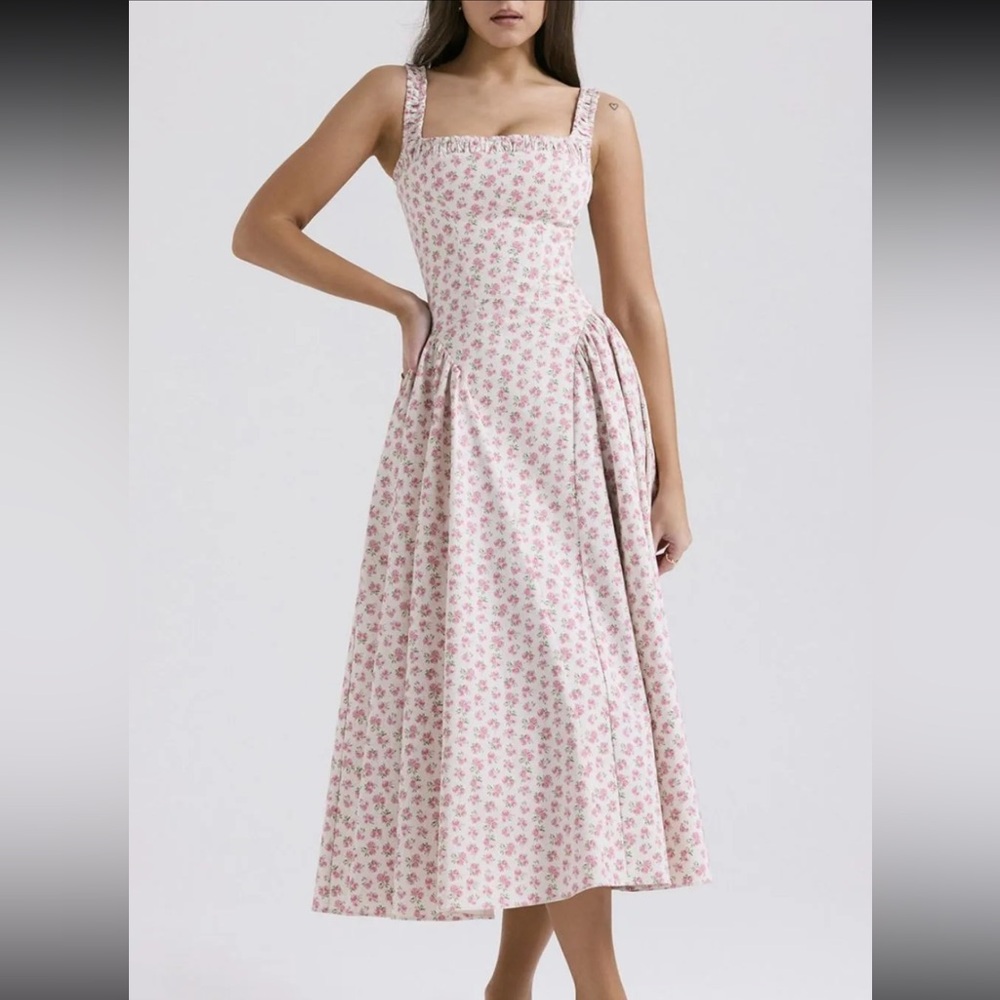 Floral Pink Midi Dress